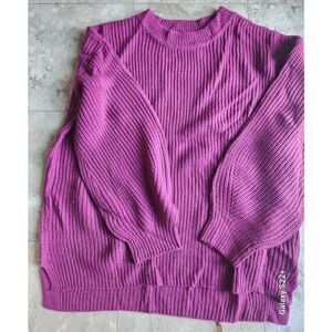 S28 Andree by Unit vibrant pink sweater w Long Bishop sleeves NWT